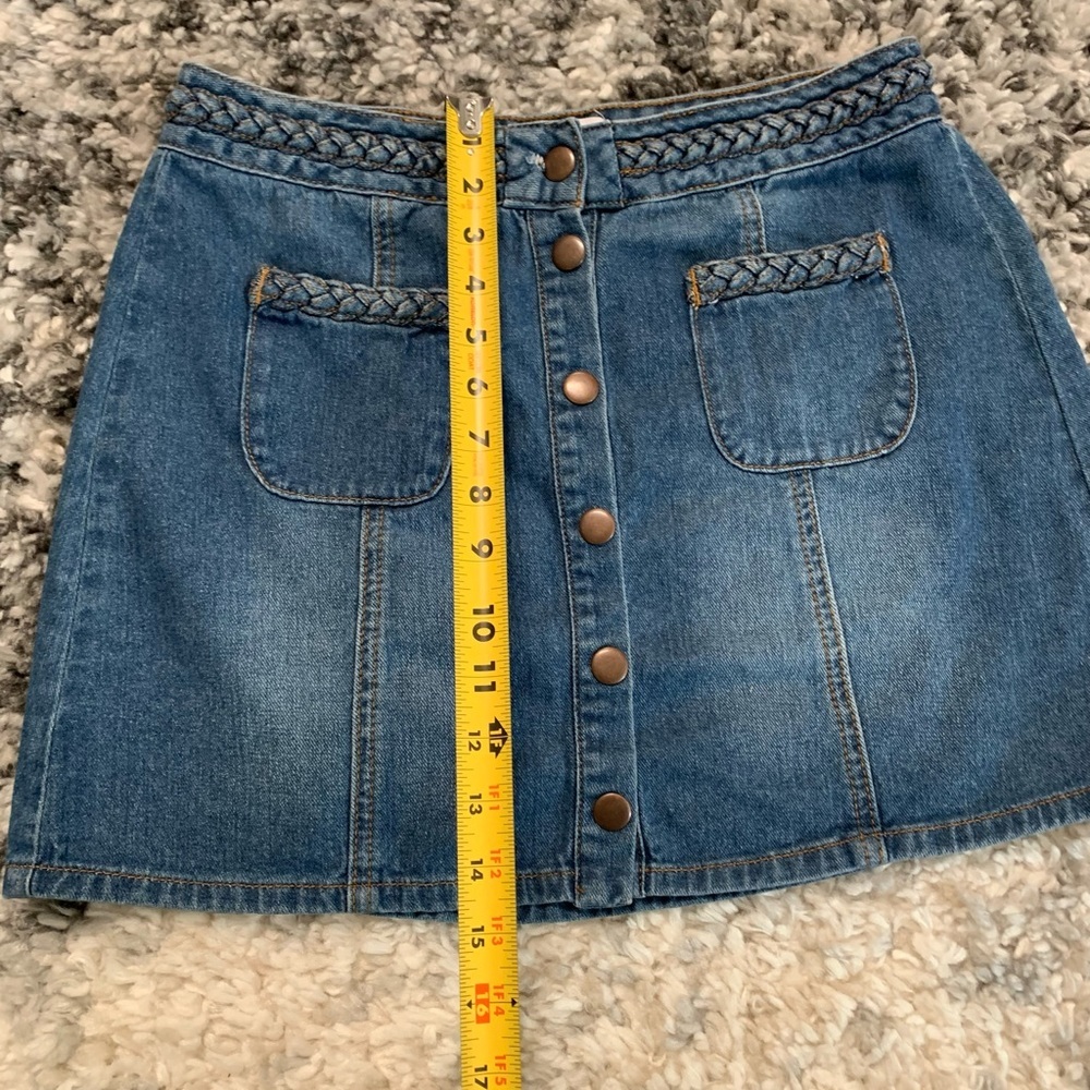 Kendall & Kylie ๐ฏ% Cotton Denim Button Down Skirt size 28 - Picture 14 of 16